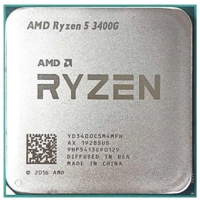 Процессор CPU AMD Ryzen 5 3400G OEM (YD3400C5M4MFH) 3.7GHz up to 4.2GHz/4x512Kb+4Mb, 4C/8T, Picasso, 12nm, 65W, Radeon Vega 11 1400MHz, unlocked, AM4 Процессор CPU AMD Ryzen 5 3400G OEM (YD3400C5M4MFH) 3.7GHz up to 4.2GHz/4x512Kb+4Mb, 4C/8T, Picasso, 12nm, 65W, Radeon Vega 11 1400MHz, unlocked, AM4