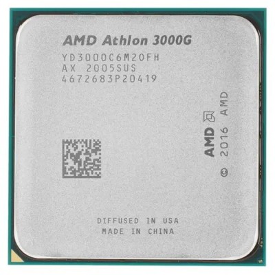 Процессор CPU AMD Athlon 3000G OEM (YD3000C6M2OFH) 3.5GHz, 5MB, 35W, AM4, with Radeon Vega 3 Graphics Процессор CPU AMD Athlon 3000G OEM (YD3000C6M2OFH) 3.5GHz, 5MB, 35W, AM4, with Radeon Vega 3 Graphics