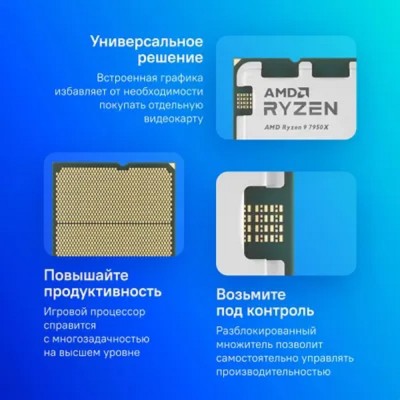 Процессор CPU AMD Ryzen 9 7950X OEM (100-000000514) 4,50GHz, Turbo 5,70GHz, RDNA 2 Graphics AM5 Процессор CPU AMD Ryzen 9 7950X OEM (100-000000514) 4,50GHz, Turbo 5,70GHz, RDNA 2 Graphics AM5