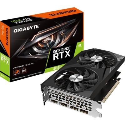 Видеокарта Gigabyte PCI-E 4.0 GV-N3050WF2OCV2-8GD NVIDIA GeForce RTX 3050 8Gb 128bit GDDR6 1792/14000 HDMIx2 DPx2 HDCP Ret Видеокарта Gigabyte PCI-E 4.0 GV-N3050WF2OCV2-8GD NVIDIA GeForce RTX 3050 8Gb 128bit GDDR6 1792/14000 HDMIx2 DPx2 HDCP Ret
