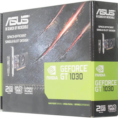 Видеокарта Asus PCI-E 3.0 GT1030-2G-BRK NVIDIA GeForce GT 1030 2Gb 64bit GDDR5 1228/6008 HDMIx1 DPx1 HDCP Ret low profile Видеокарта Asus PCI-E 3.0 GT1030-2G-BRK NVIDIA GeForce GT 1030 2Gb 64bit GDDR5 1228/6008 HDMIx1 DPx1 HDCP Ret low profile