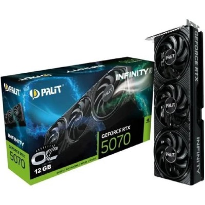 Видеокарта Palit RTX5070 INFINITY3 OC NVIDIA GeForce RTX 5070 12Gb 192bit GDDR7 2325/28000 HDMIx1 DPx3 HDCP Ret Видеокарта Palit RTX5070 INFINITY3 OC NVIDIA GeForce RTX 5070 12Gb 192bit GDDR7 2325/28000 HDMIx1 DPx3 HDCP Ret
