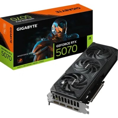 Видеокарта Gigabyte GV-N5070WF3-12GD RTX5070 WINDFORCE SFF 12GB GDDR7 192bit 3xDP HDMI 3FAN RTL Видеокарта Gigabyte GV-N5070WF3-12GD RTX5070 WINDFORCE SFF 12GB GDDR7 192bit 3xDP HDMI 3FAN RTL