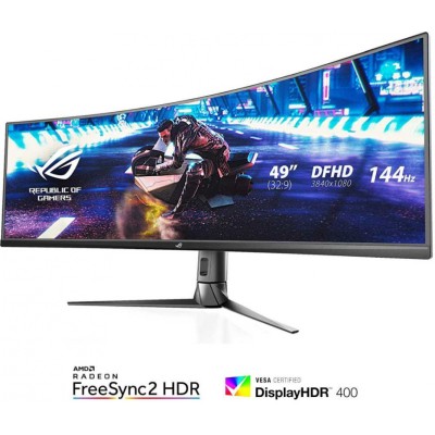 Монитор Asus 49" ROG Strix XG49VQ черный VA LED 32:9 HDMI M/M матовая HAS Piv 450cd 3840x1080 144Hz FreeSync 2 DP FHD USB 12.2кг Монитор Asus 49" ROG Strix XG49VQ черный VA LED 32:9 HDMI M/M матовая HAS Piv 450cd 3840x1080 144Hz FreeSync 2 DP FHD USB 12.2кг