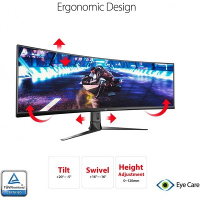 Монитор Asus 49" ROG Strix XG49VQ черный VA LED 32:9 HDMI M/M матовая HAS Piv 450cd 3840x1080 144Hz FreeSync 2 DP FHD USB 12.2кг Монитор Asus 49" ROG Strix XG49VQ черный VA LED 32:9 HDMI M/M матовая HAS Piv 450cd 3840x1080 144Hz FreeSync 2 DP FHD USB 12.2кг