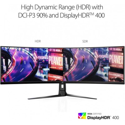 Монитор Asus 49" ROG Strix XG49VQ черный VA LED 32:9 HDMI M/M матовая HAS Piv 450cd 3840x1080 144Hz FreeSync 2 DP FHD USB 12.2кг Монитор Asus 49" ROG Strix XG49VQ черный VA LED 32:9 HDMI M/M матовая HAS Piv 450cd 3840x1080 144Hz FreeSync 2 DP FHD USB 12.2кг