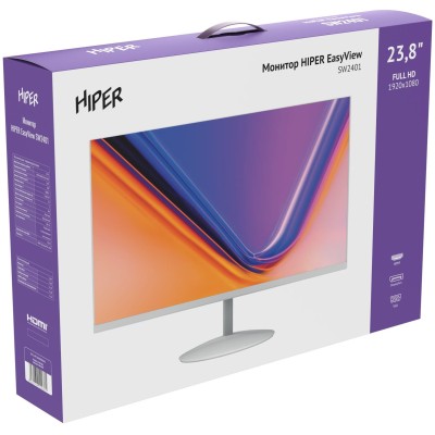 Монитор Hiper 23.8" EasyView SW2401 белый IPS LED 5ms 16:9 HDMI M/M матовая 250cd 178гр/178гр 1920x1080 75Hz FreeSync VGA DP FHD 3.5кг Монитор Hiper 23.8" EasyView SW2401 белый IPS LED 5ms 16:9 HDMI M/M матовая 250cd 178гр/178гр 1920x1080 75Hz FreeSync VGA DP FHD 3.5кг