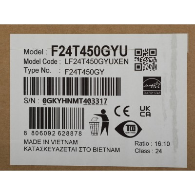 Монитор Samsung 24" F24T450GY черный IPS LED 16:10 DVI HDMI M/M матовая HAS Piv 250cd 178гр/178гр 1920x1200 75Hz DP FHD USB 5.5кг Монитор Samsung 24" F24T450GY черный IPS LED 16:10 DVI HDMI M/M матовая HAS Piv 250cd 178гр/178гр 1920x1200 75Hz DP FHD USB 5.5кг