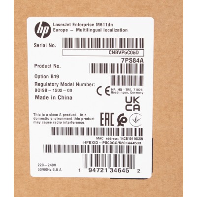 Принтер лазерный HP LaserJet Enterprise M611dn (7PS84A) A4 Duplex Net белый Принтер лазерный HP LaserJet Enterprise M611dn (7PS84A) A4 Duplex Net белый