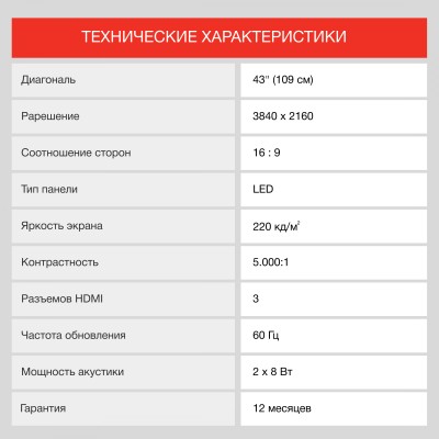 Телевизор LED Starwind 43" SW-LED43UG400 Яндекс.ТВ стальной 4K Ultra HD 60Hz DVB-T DVB-T2 DVB-C DVB-S DVB-S2 USB WiFi Smart TV Телевизор LED Starwind 43" SW-LED43UG400 Яндекс.ТВ стальной 4K Ultra HD 60Hz DVB-T DVB-T2 DVB-C DVB-S DVB-S2 USB WiFi Smart TV