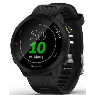 Смарт-часы Garmin Forerunner 55 42мм 1.04" LCD корп.черный рем.черный разм.брасл.:127-220мм (010-02562-10) Смарт-часы Garmin Forerunner 55 42мм 1.04" LCD корп.черный рем.черный разм.брасл.:127-220мм (010-02562-10)