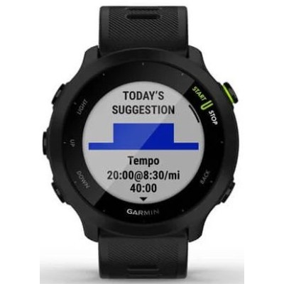 Смарт-часы Garmin Forerunner 55 42мм 1.04" LCD корп.черный рем.черный разм.брасл.:127-220мм (010-02562-10) Смарт-часы Garmin Forerunner 55 42мм 1.04" LCD корп.черный рем.черный разм.брасл.:127-220мм (010-02562-10)