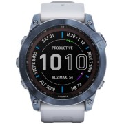 Смарт-часы Garmin Fenix 7X 1.4" корп.синий рем.белый (010-02541-15)