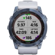 Смарт-часы Garmin Fenix 7X 1.4" корп.синий рем.белый (010-02541-15)