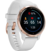 Смарт-часы Garmin Venu 2S AMOLED корп.розовое золото рем.белый разм.брасл.:110-175мм (010-02429-13)