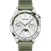 Смарт-часы Huawei Watch GT 4 Phoinix-B19W 46мм 1.43" AMOLED корп.серебристый рем.зеленый разм.брасл.:140-210мм (55020BGY)